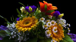 Colored funeral flowers