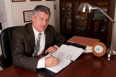 Attorney Paul J. Dickman preparing for a personal injury car accident case