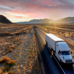 truck driving on highway